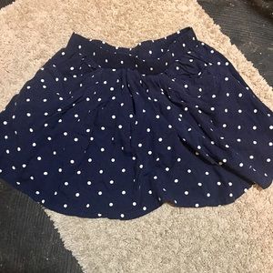 Girls Navy and white polka dot skirt sz XL